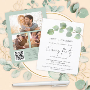BUDGET Eucalyptus 3 photo QR Invitation de soirée