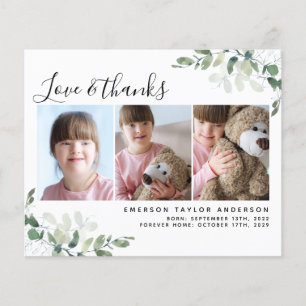 Budget Eucalyptus Adoption Carte de remerciements