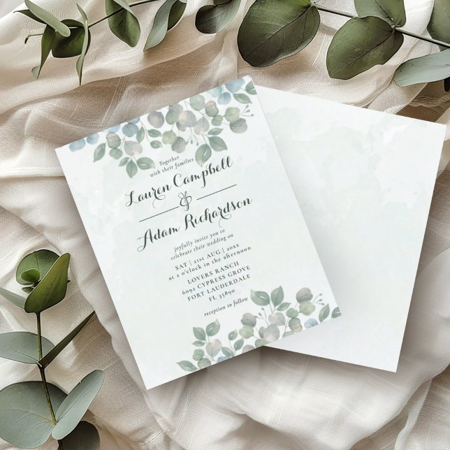 Budget Eucalyptus Aquarelle Vert Sauge Mariage (Créateur téléchargé)