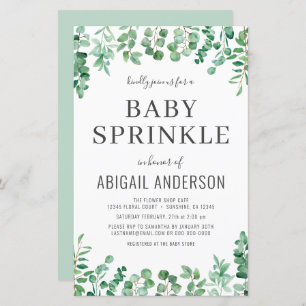 Budget Eucalyptus Baby Sprinkle Douche Invitation