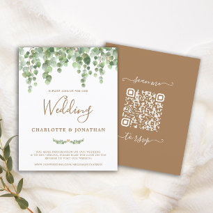 Budget Eucalyptus Botanical QR Code Mariage Invita