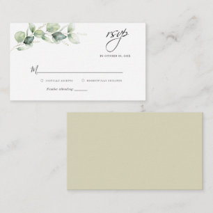 Budget Eucalyptus Botanical Wedding Carte RSVP