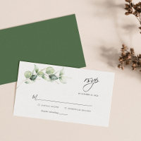 Budget Eucalyptus Botanical Wedding Carte RSVP