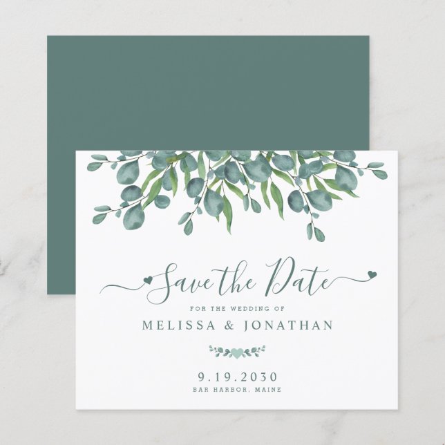 Budget Eucalyptus Botanical Wedding Enregistrer La (Devant / Derrière)