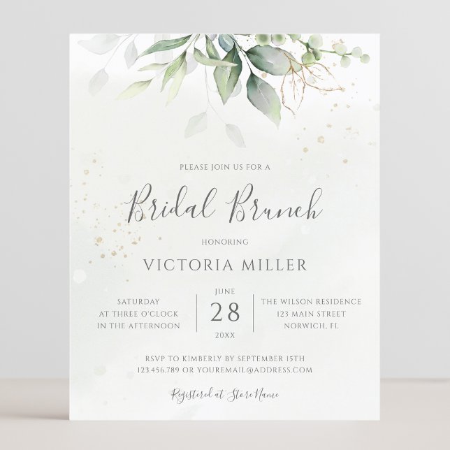 Budget Eucalyptus Bridal Brunch Invitation (Créateur téléchargé)