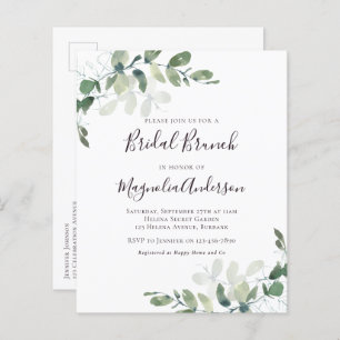 Budget Eucalyptus Bridal Brunch Invitation de cart