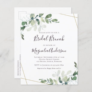 Budget Eucalyptus Bridal Brunch Invitation de cart