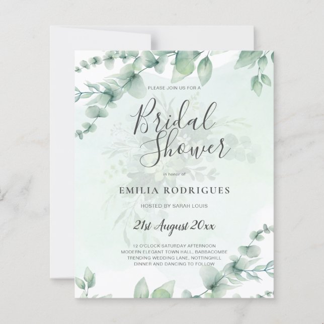 BUDGET EUCALYPTUS BRIDAL SHOWER Végétal Or QR C (Devant)