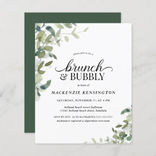 Budget Eucalyptus Brunch Bubbly Invitation