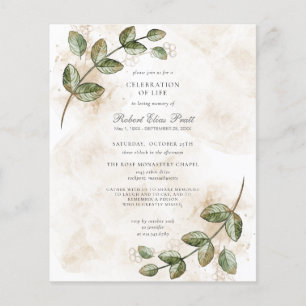 Budget Eucalyptus Célébration de la vie Invitation