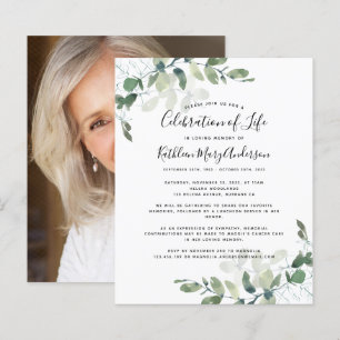 Budget Eucalyptus Célébration de la vie Invitation