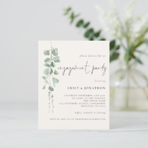 Budget Eucalyptus Cream Engagement Invitation
