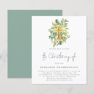 Budget Eucalyptus Cross Christening Turquoise Invi