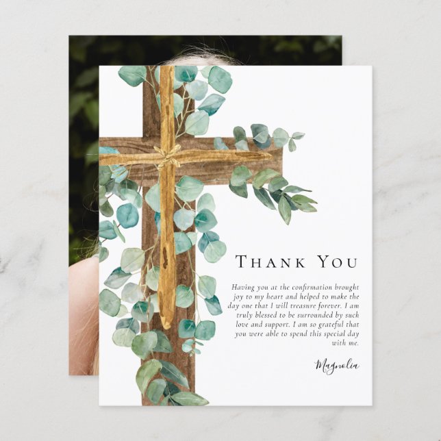 BUDGET Eucalyptus Cross | Confirmation Merci (Devant / Derrière)