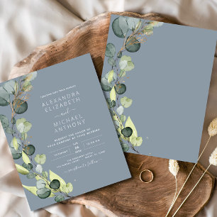 Budget Eucalyptus Dusty Blue Faire-part de mariage