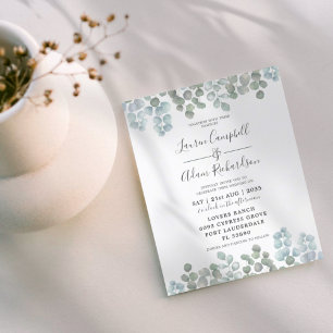 Budget Eucalyptus Dusty Blue Watercolor Mariage
