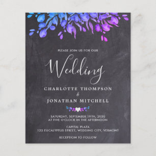 Budget Eucalyptus Faire-part de mariage d'ardoise