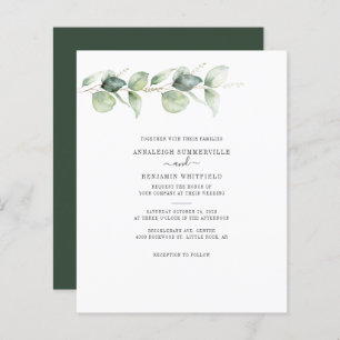 Budget Eucalyptus Faire-part de mariage de verdure