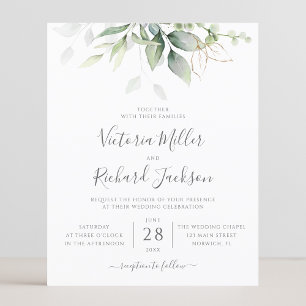 Budget Eucalyptus Faire-part de mariage de verdure