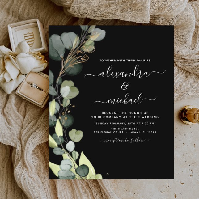 Budget Eucalyptus Faire-part de mariage de verdure (Créateur téléchargé)