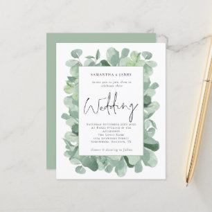 Budget Eucalyptus Faire-part de mariage frontalièr