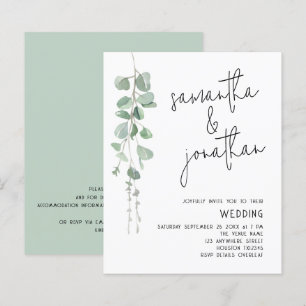 Budget Eucalyptus Faire-part de mariage informel