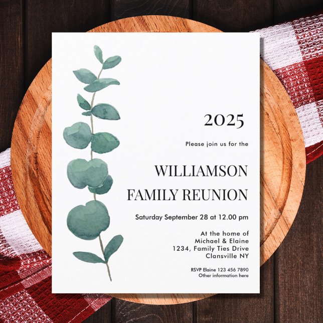 Budget Eucalyptus Family Reunion Invitation (Créateur téléchargé)
