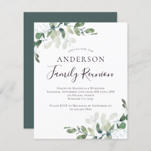 Budget Eucalyptus Family Reunion Invitation