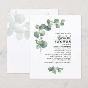 Budget Eucalyptus Fête des mariées Invitation vert