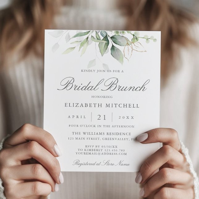 Budget Eucalyptus Feuille Bridal Brunch (Créateur téléchargé)