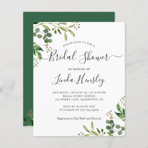 Budget Eucalyptus Feuilles Invitations de douche n