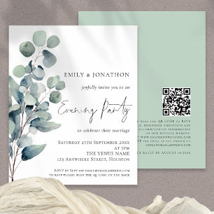 Budget Eucalyptus Feuilles QR Mariage Soirée Invit