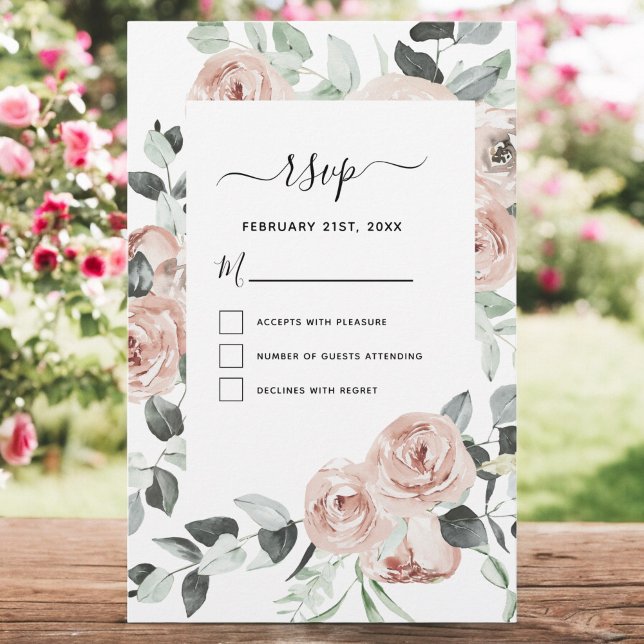 Budget Eucalyptus Floral Greenery Wedding RSVP (Créateur téléchargé)