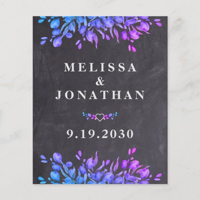 Budget Eucalyptus Foliage Ardoise QR Code Mariage  (Devant)