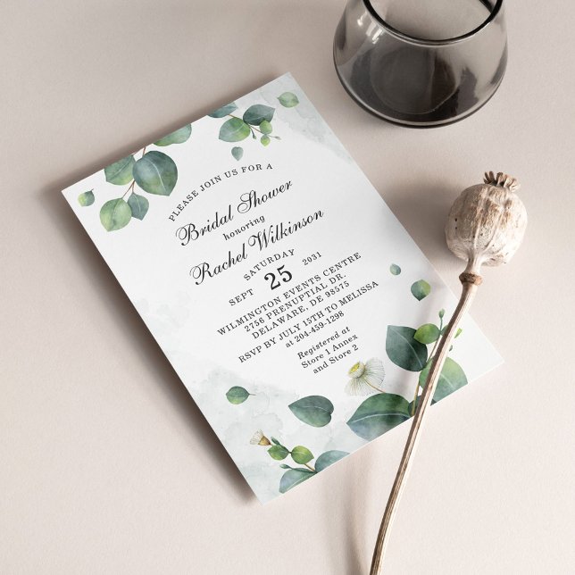 Budget Eucalyptus Foliage Bridal Shower Invitation (Créateur téléchargé)