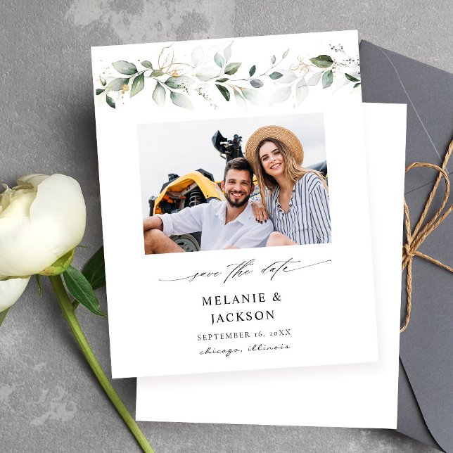 Budget Eucalyptus Glow Photo Enregistrer la date 2 (Créateur téléchargé)