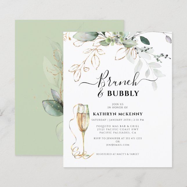 Budget Eucalyptus Gold Calligraphie Enterrement de (Devant / Derrière)