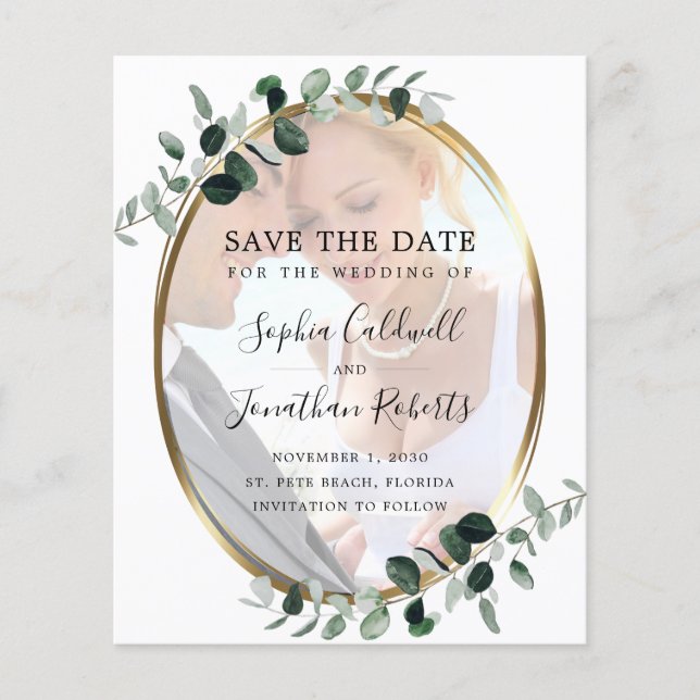Budget Eucalyptus Gold Photo Wedding Enregistrer l (Devant)