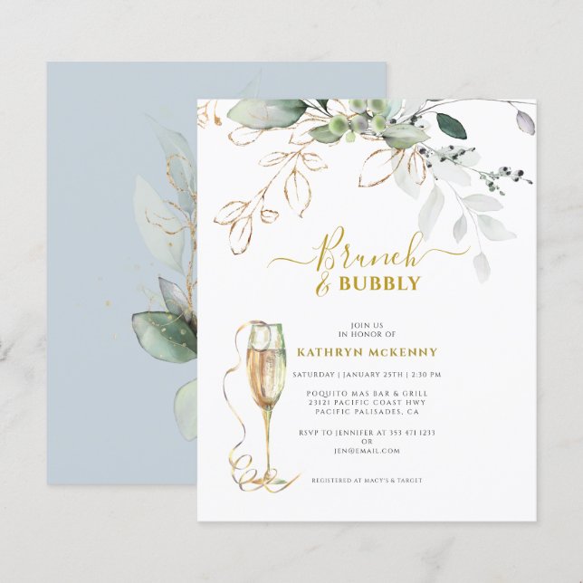 Budget Eucalyptus Gold Poussière Bleu Enterrement  (Devant / Derrière)