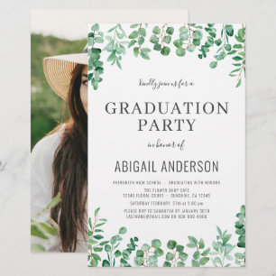 Budget Eucalyptus Green Invitation 2023 Grad