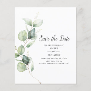 Budget Eucalyptus Green Script Enregistrer la date
