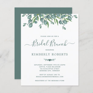 Budget Eucalyptus Greenery Invitation de Brunch nu