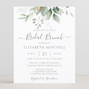 Budget Eucalyptus Greenery Invitation de Brunch nu