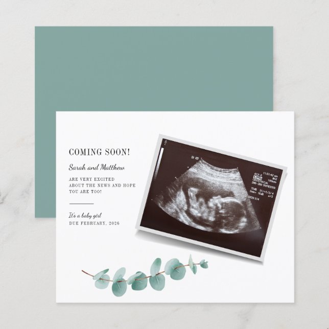 Budget Eucalyptus Grossesse Fille Bébé Révélation (Devant / Derrière)
