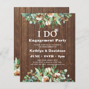 BUDGET Eucalyptus I DO Engagement Party Invitation