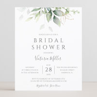 Budget Eucalyptus Invitation Fête des mariées vert