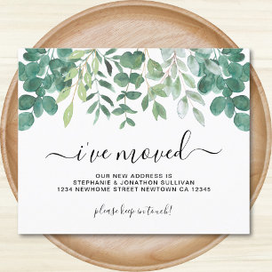 Budget Eucalyptus I've Moved Faire-part Card