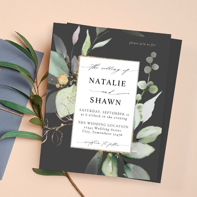 Budget Eucalyptus Lumineuse Or Vert Mariage Gris (Créateur téléchargé)