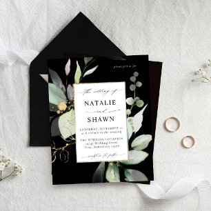 Budget Eucalyptus Lumineuse Or Vert Mariage Noir