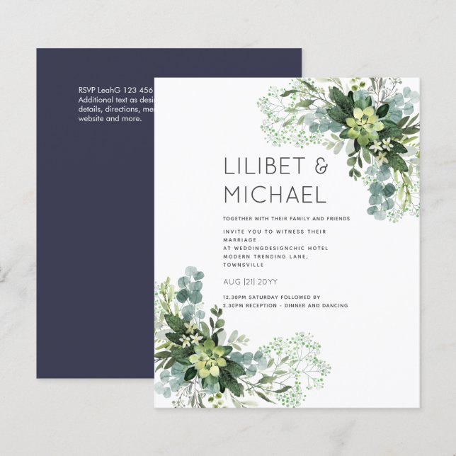 BUDGET Eucalyptus Mariage du feuillage vert (Devant / Derrière)